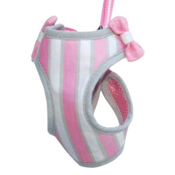 EasyGo Sweetbow Dog Harness by DOGO / LARGE / Pink White Gray NWT - Picture 5 of 7
